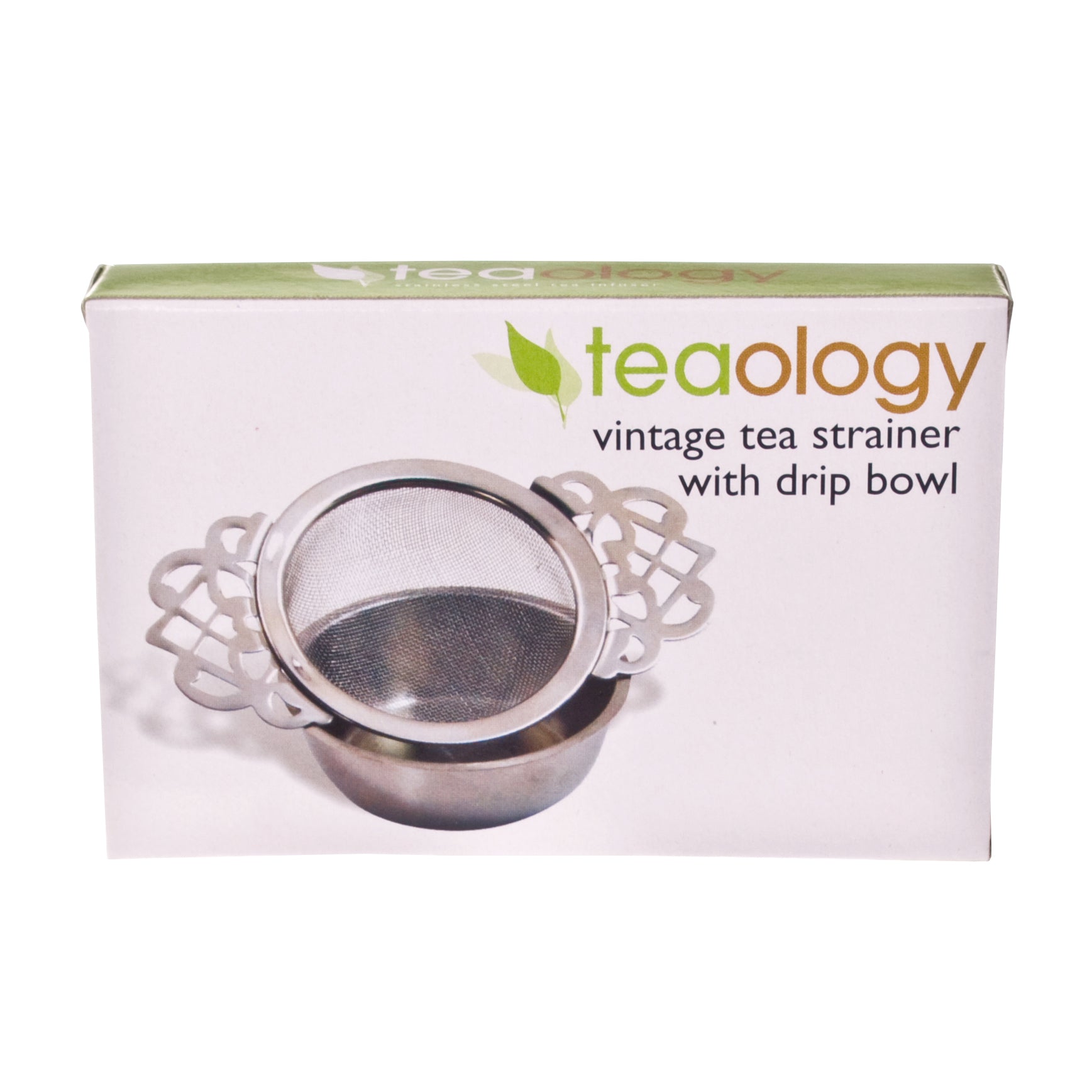 Vintage Tea Strainer with Drip Bowl - Stainless Steel