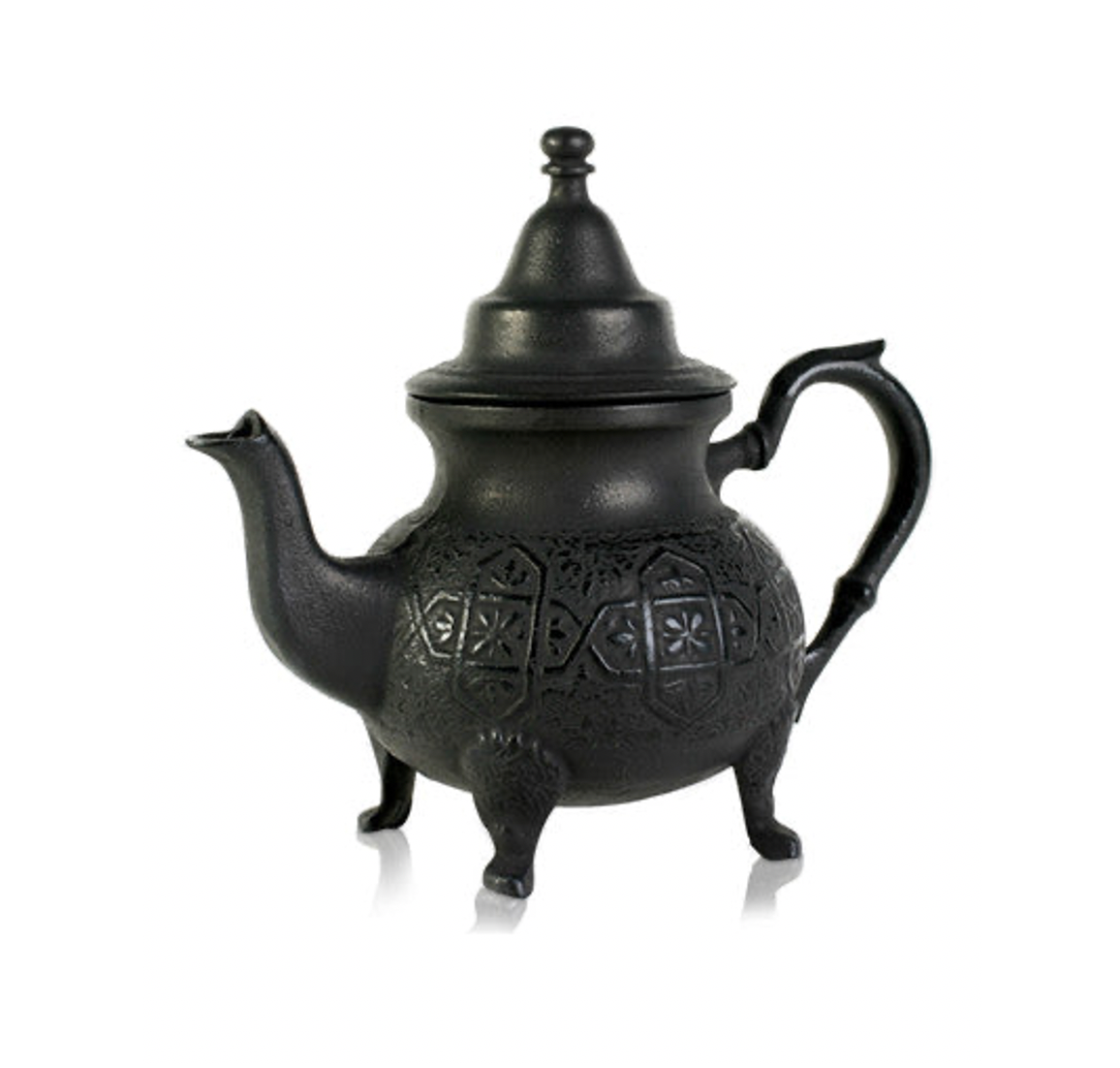 17 x 16 x 10 cm Black/Red IBILI Teapot Set Oriental-Ceylan with Filter 0,7 l of cast Iron 