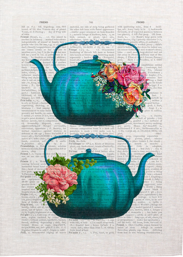 Vintage Teapot  - Tea Towel