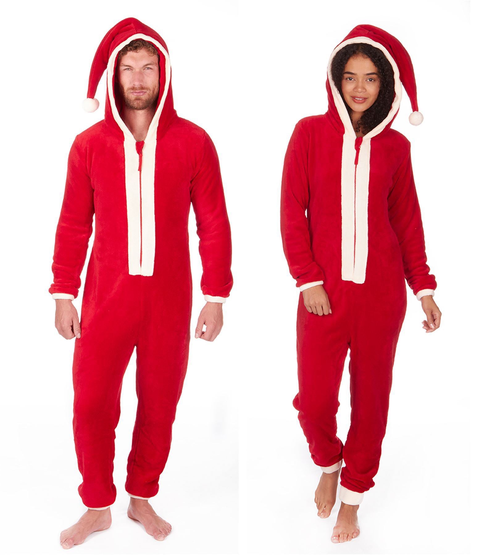 red jumpsuit with hoodie