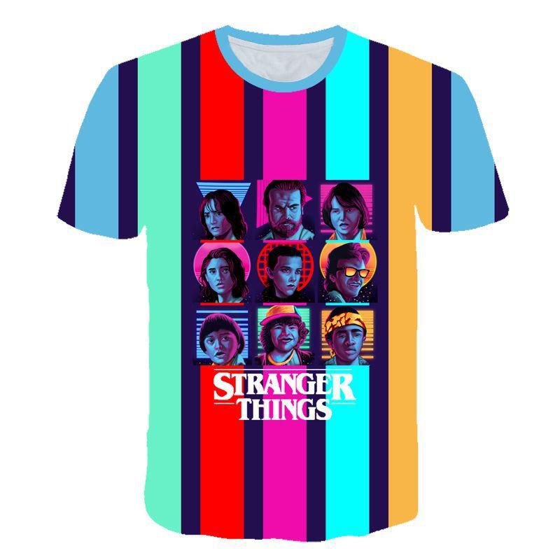 2019 Stranger Things Season 3 Rainbow T Shirt Shortsleeve T Shirt