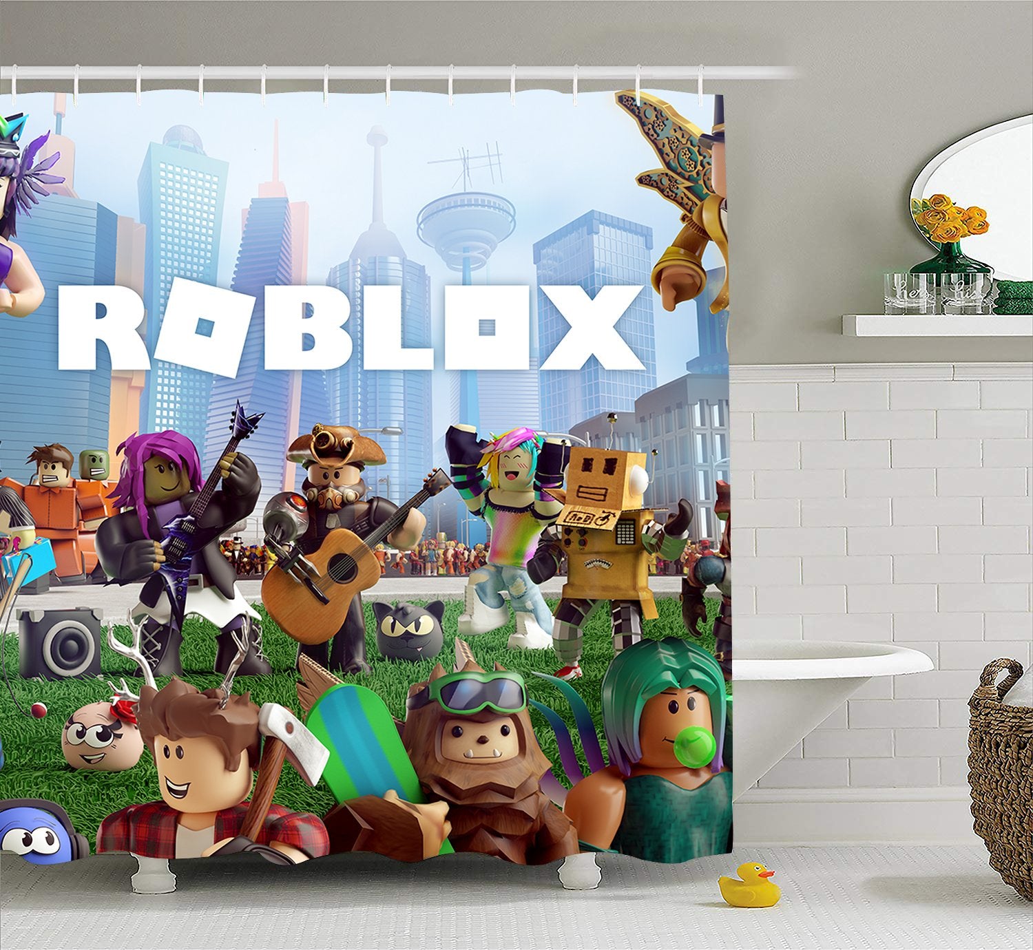 Roblox Shower Curtain Extra Long Bath Decorations Bathroom Decor - roblox page 5 prosholiday