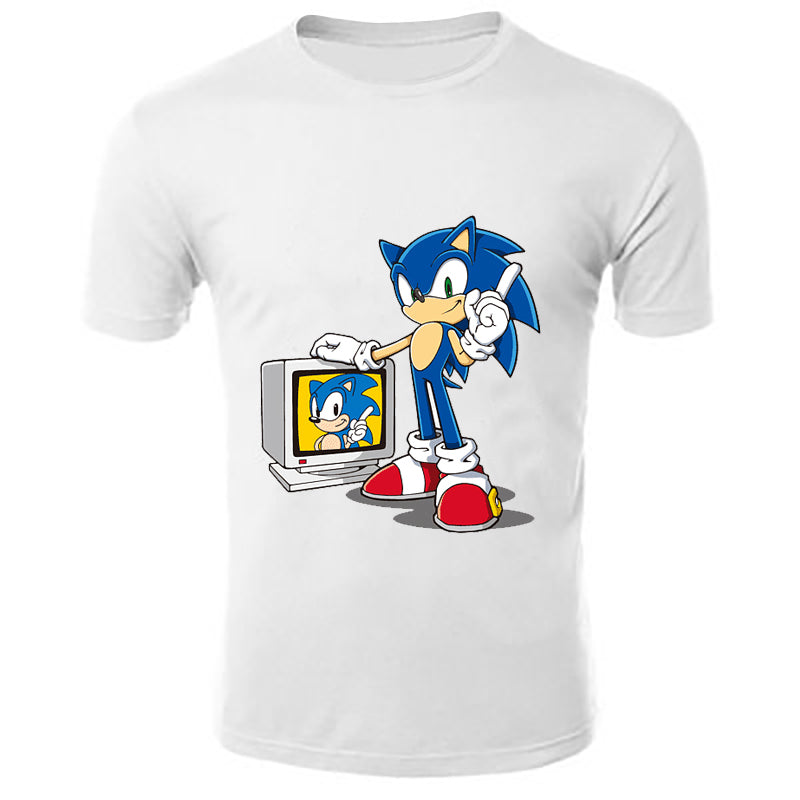 Super Sonic White T Shirt Short Sleeve For Kids Adult Prosholiday - roblox sonic t shirt