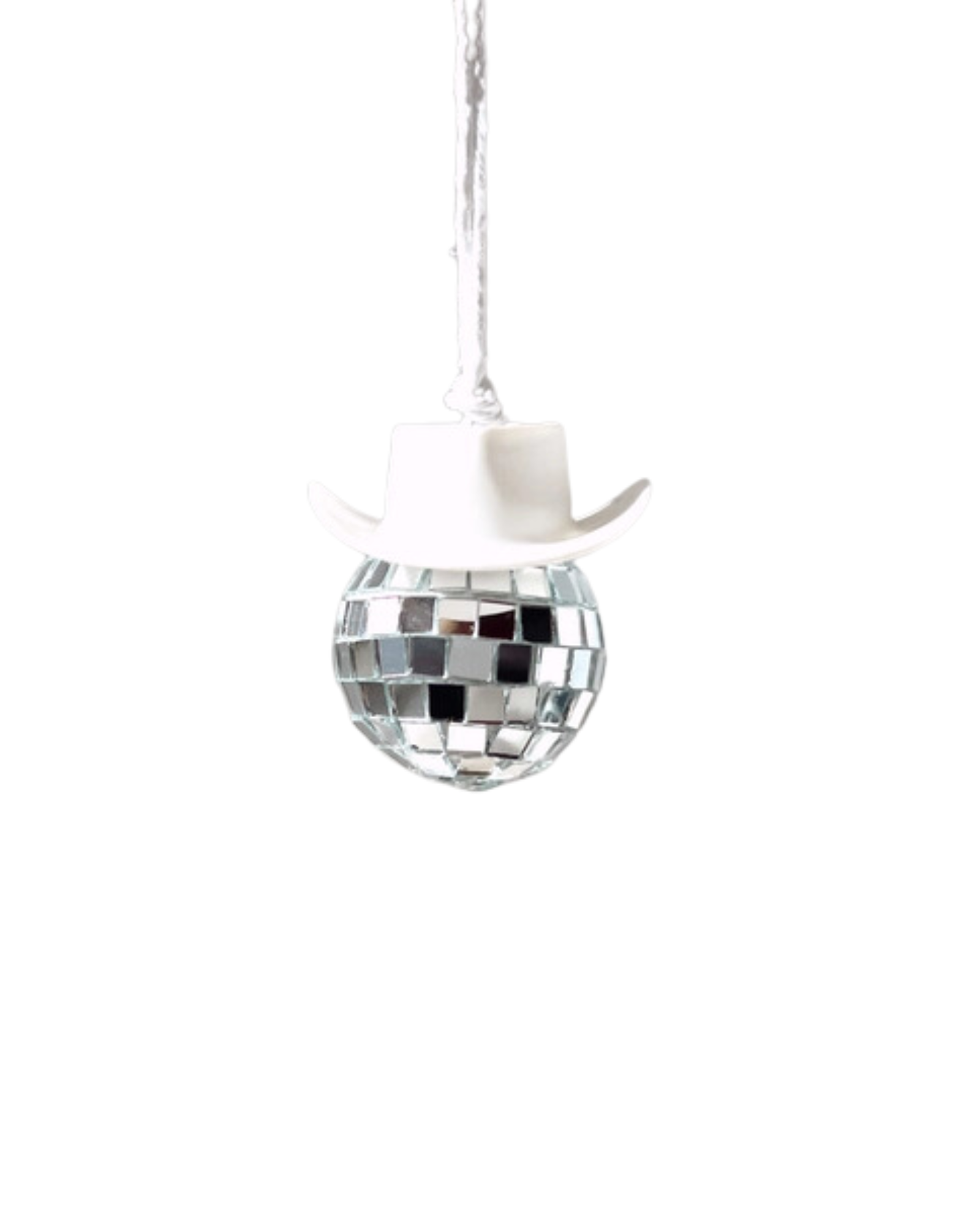 Disco Ball Cowboy Hat Car Ornament