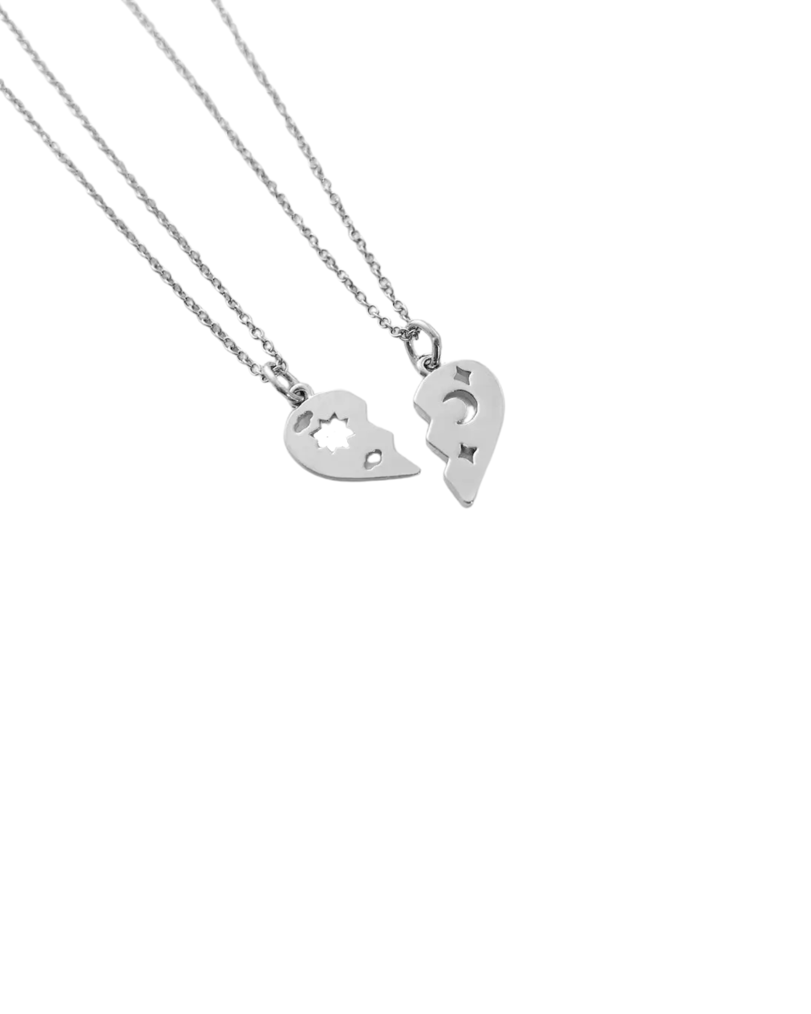 DF STORE 2pcs His Hers Heart-Shape I Love You Couple Necklace Silver Plated  Stainless Steel Necklace Set Price in India - Buy DF STORE 2pcs His Hers  Heart-Shape I Love You Couple