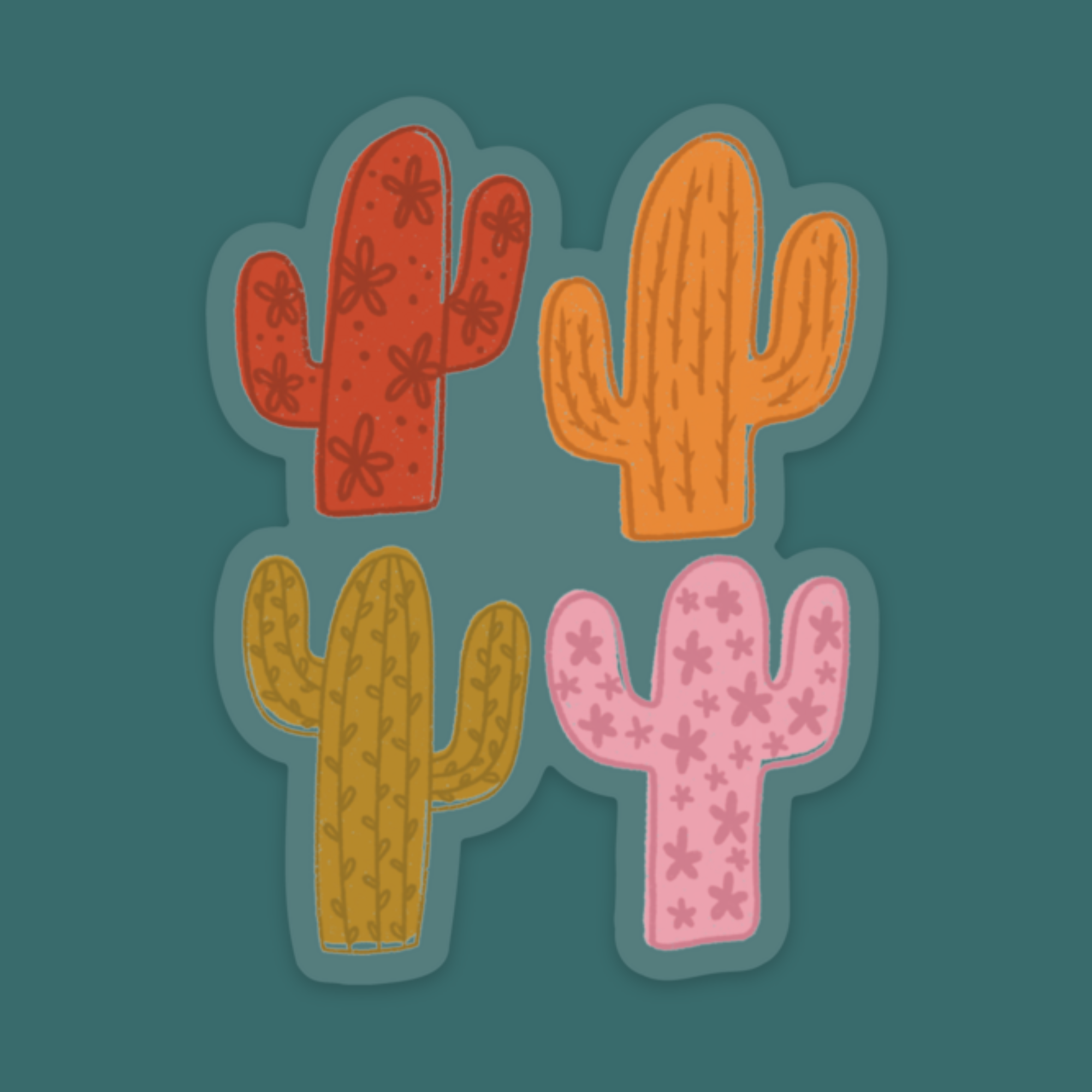 Stickers cactus étiquette scrapbooking autocollant / 23pcs - ArtKen6L