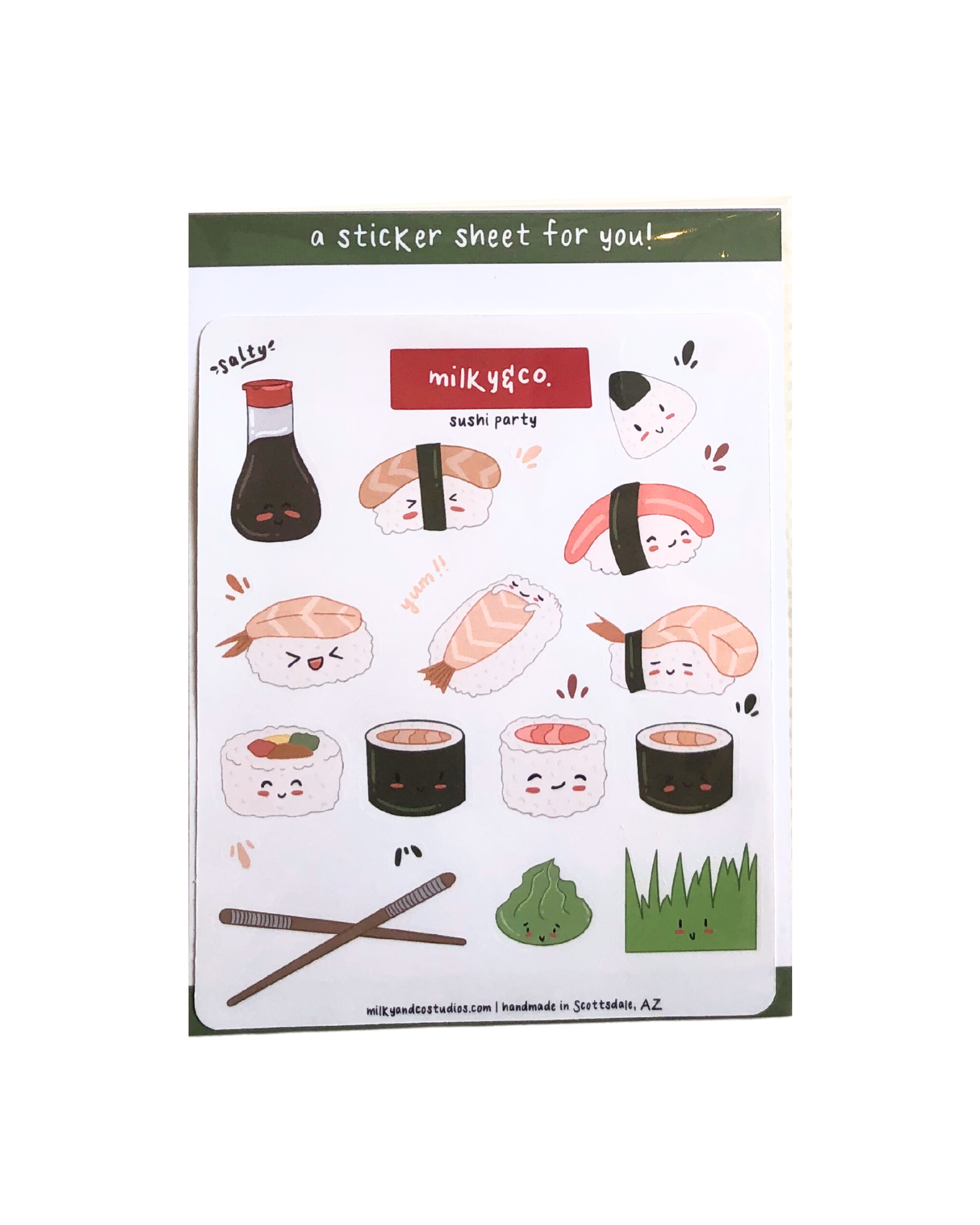 Foodie, Sushi & Fast Food Sticker Sheet A6