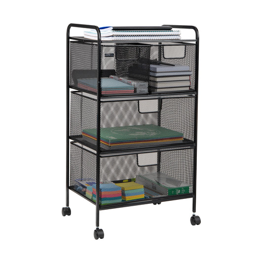 Mind Reader Rolling Storage Cart with 3 Drawers - 9646325