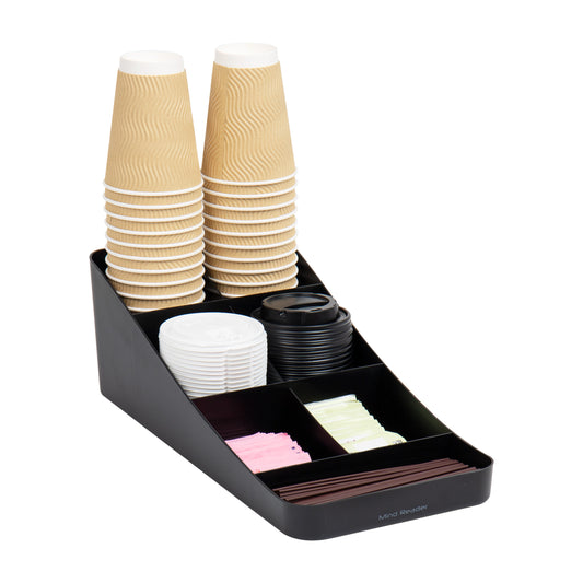 Mind Reader 11 Compartment Coffee Condiment Organizer - Black