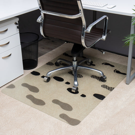 Mind Reader Office Chair Mat for Hardwood Floors, Under Desk Floor  Protector, Rolling, PVC, 47.5 x 35.5, Woodtone