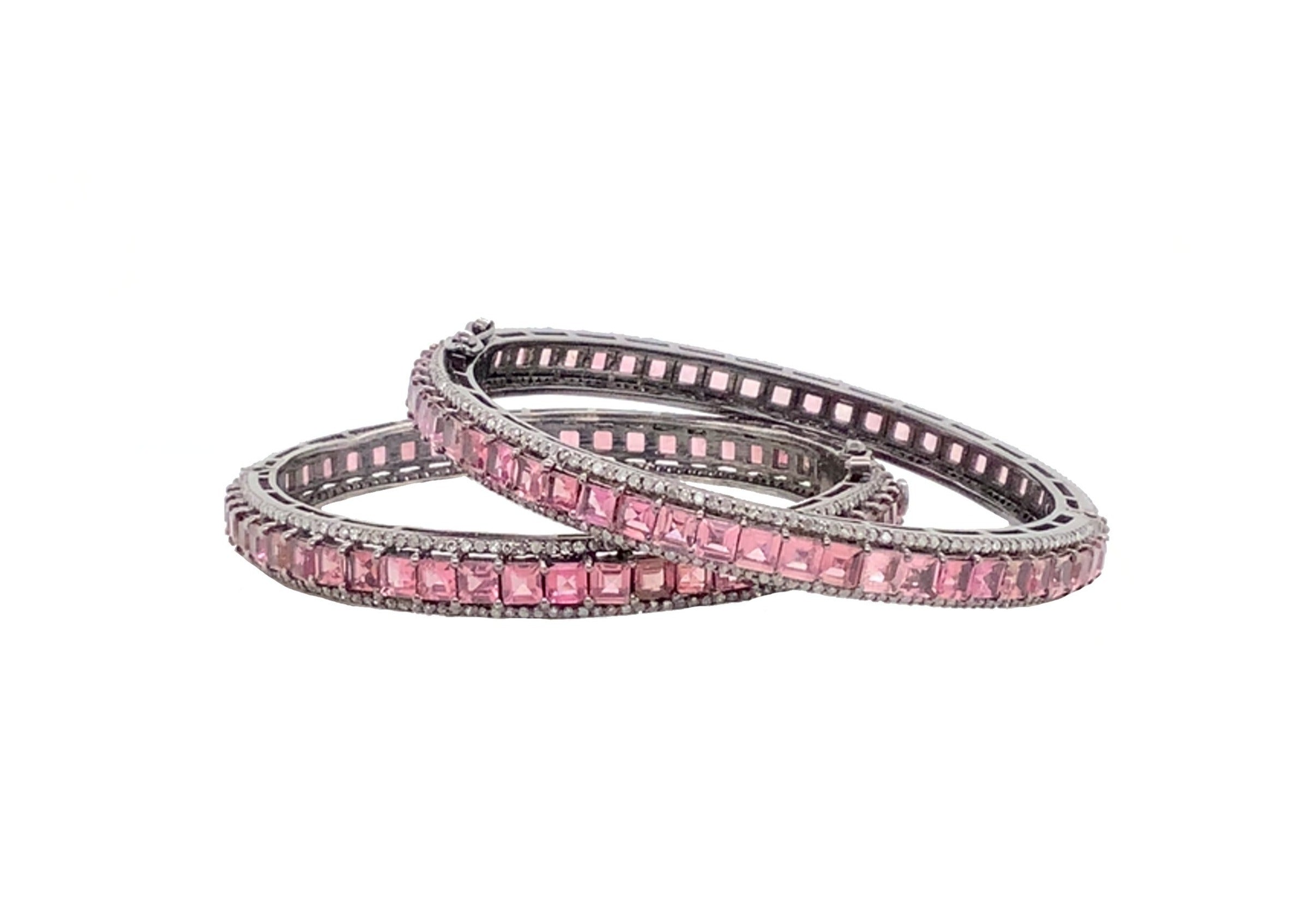 Black Rhodium Pink Tourmaline and Diamond Cuff Bracelet – RACHEL LYNN