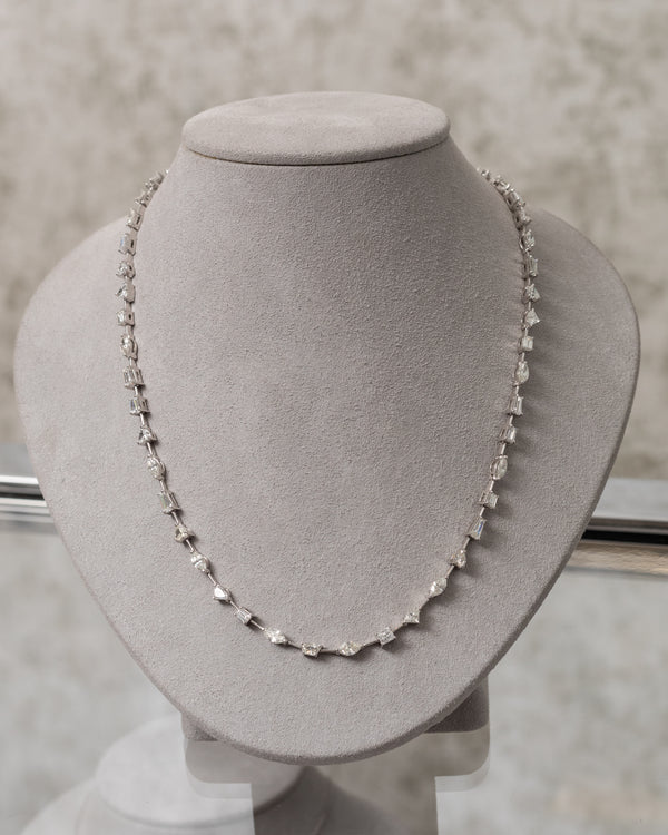 18 Karat Fancy Shape Diamond Necklace
