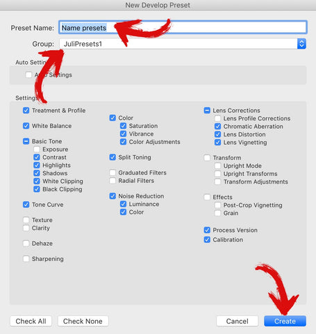 create presets, mobile presets on desktop lightroom