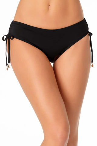 Classic black colored bottom with side tie