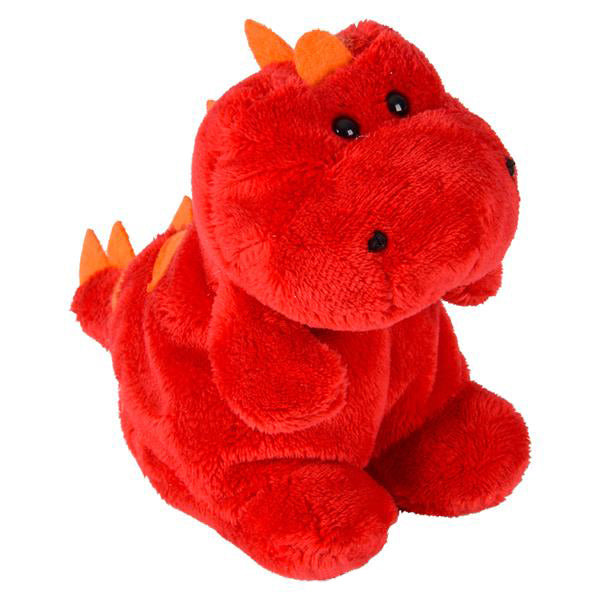 red dinosaur stuffed animal