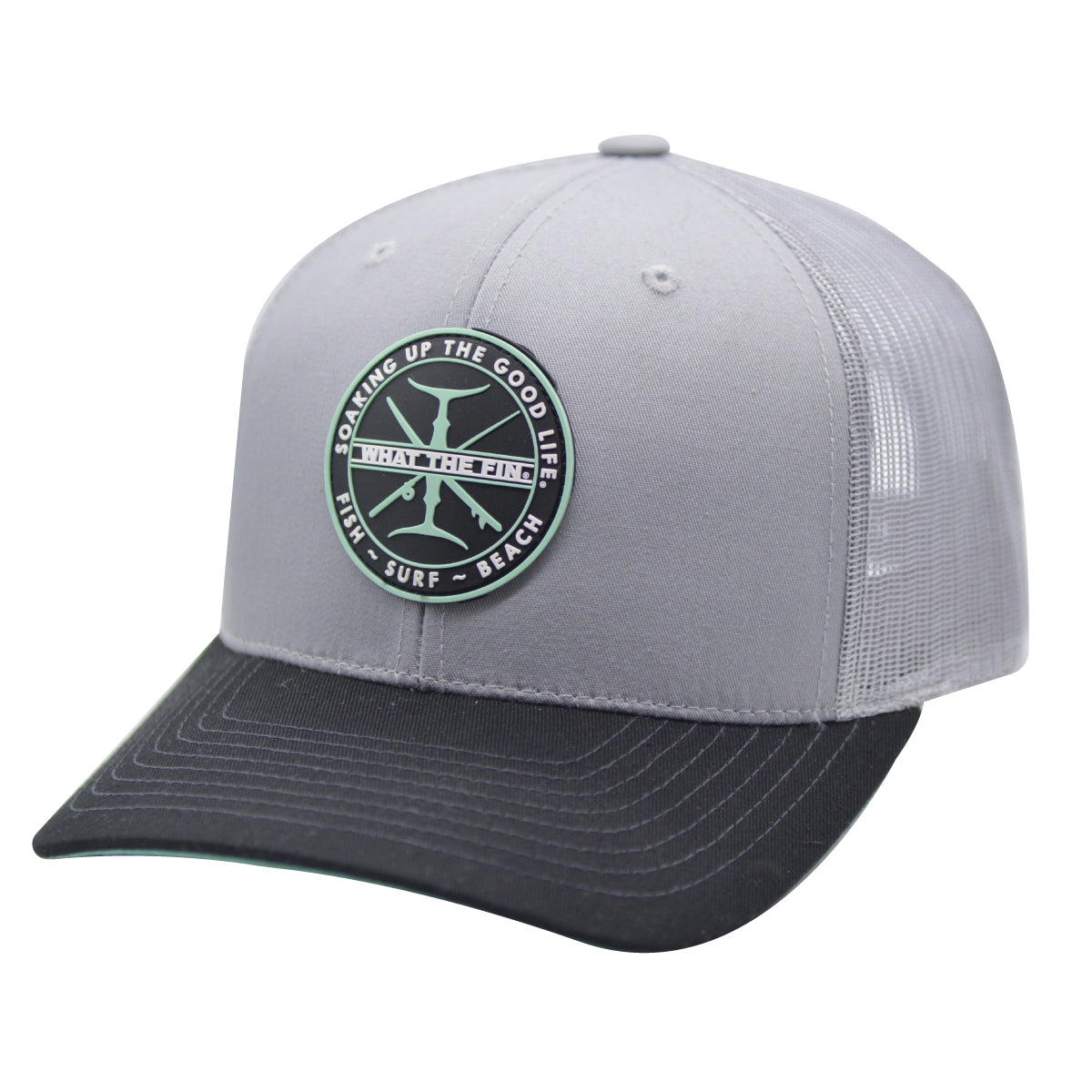 Fishing Team PVC Patch Performance Hat (Grey)