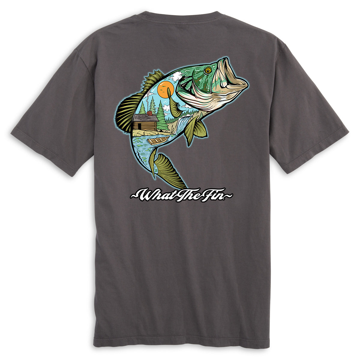 T-Shirt XL 2X 3X - Big Mouth Action BASS Fish ON- Fishing