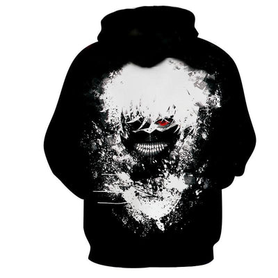 Tokyo Ghoul Kaneki Ken White Hair Mask Kagune 3d Printed Hoodie