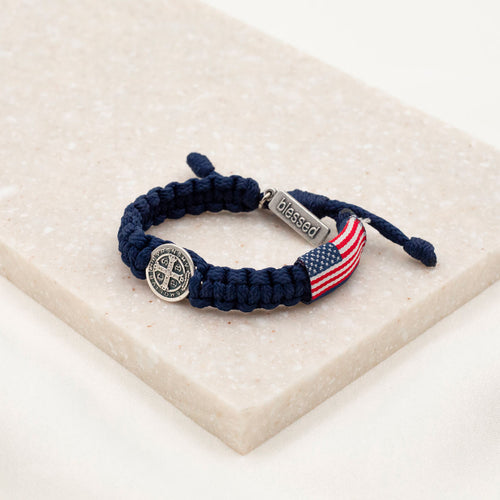 God Bless America Blessing Bracelet - Catholic Jewelry for Men