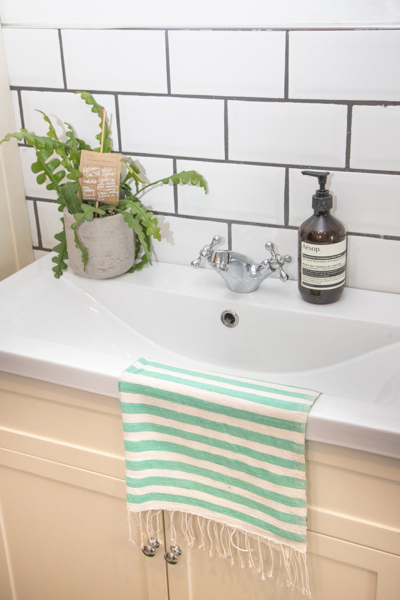 striped hand towels bathroom