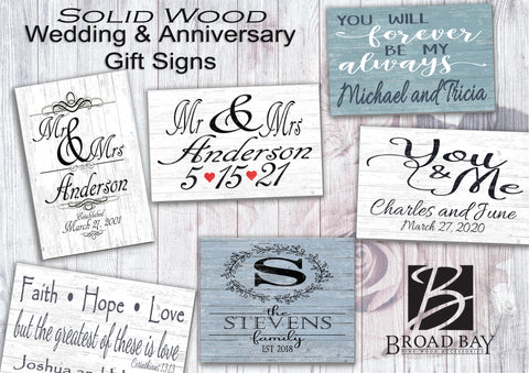 Personalized Wedding Gift Signs