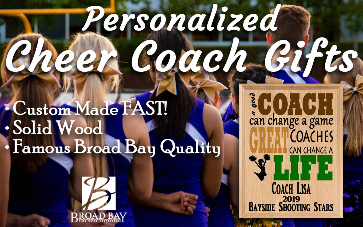Cheer Coach Gift - Cheerleader Coaches Award Plaque – Broad Bay  Personalized Gifts Shipped Fast