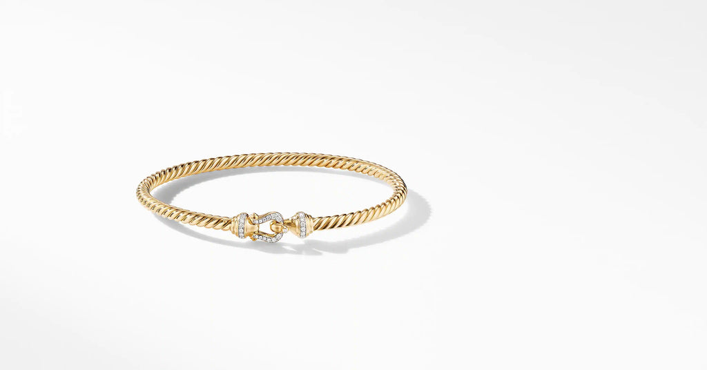 Cable Buckle Collection® Bracelet in 18K Yellow Gold with Diamonds
