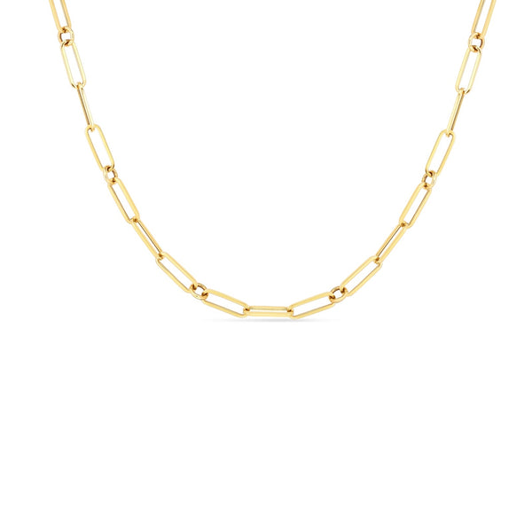Roberto Coin 18K Yellow Gold Paper Clip Chain Necklace, 34" Chain