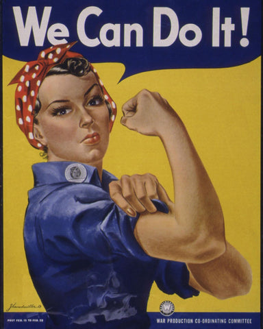 rosie the riveter with arm up we can do it