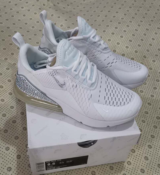 All White and Bling Nike Air Max 270 