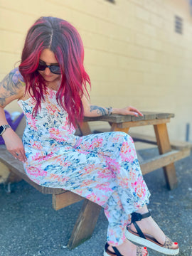 Floral spaghetti strap jumpsuit