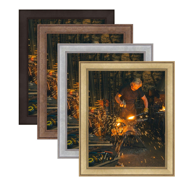 37x14 Picture Frame Wood Black Silver Gold Bronze