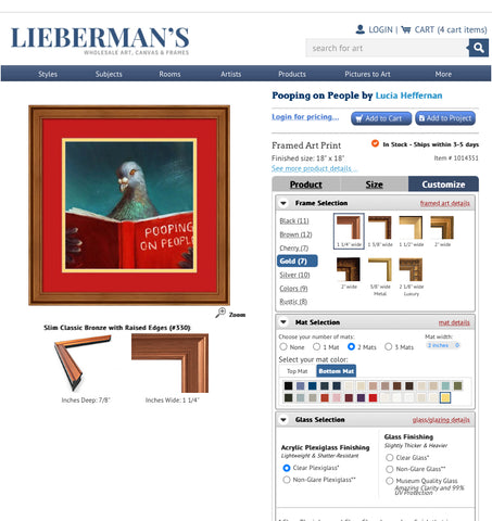 Liebermans.net custom framing wholesale art peints
