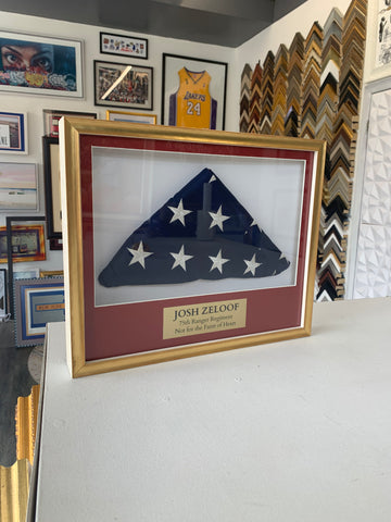 Military Funeral Flags and Preserving with picture frame