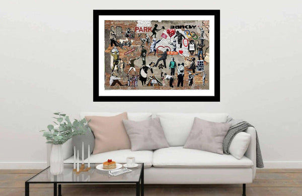 Banksy Graffiti Street Art Collage - Modern Memory Design Picture frames - New Jersey Frame shop custom framing