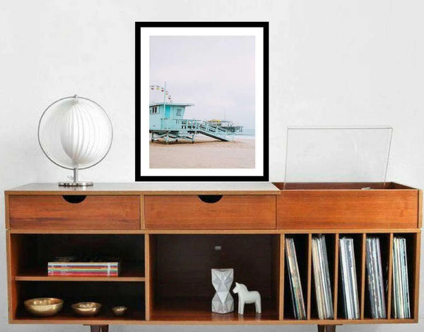 Lifeguard Tower Los Angeles California Beach framed art print decor