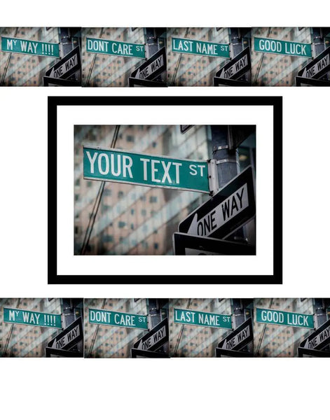 ​Personalized green street sign art with your text - Modern Memory Design Picture frames