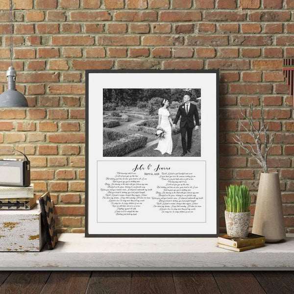 Wedding anniversary Vows song lyric gift art