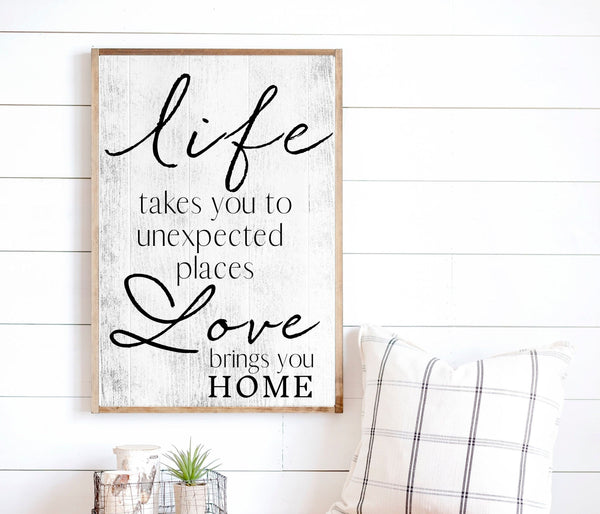 Home Signs farmhouse decor life love wood Signs frame