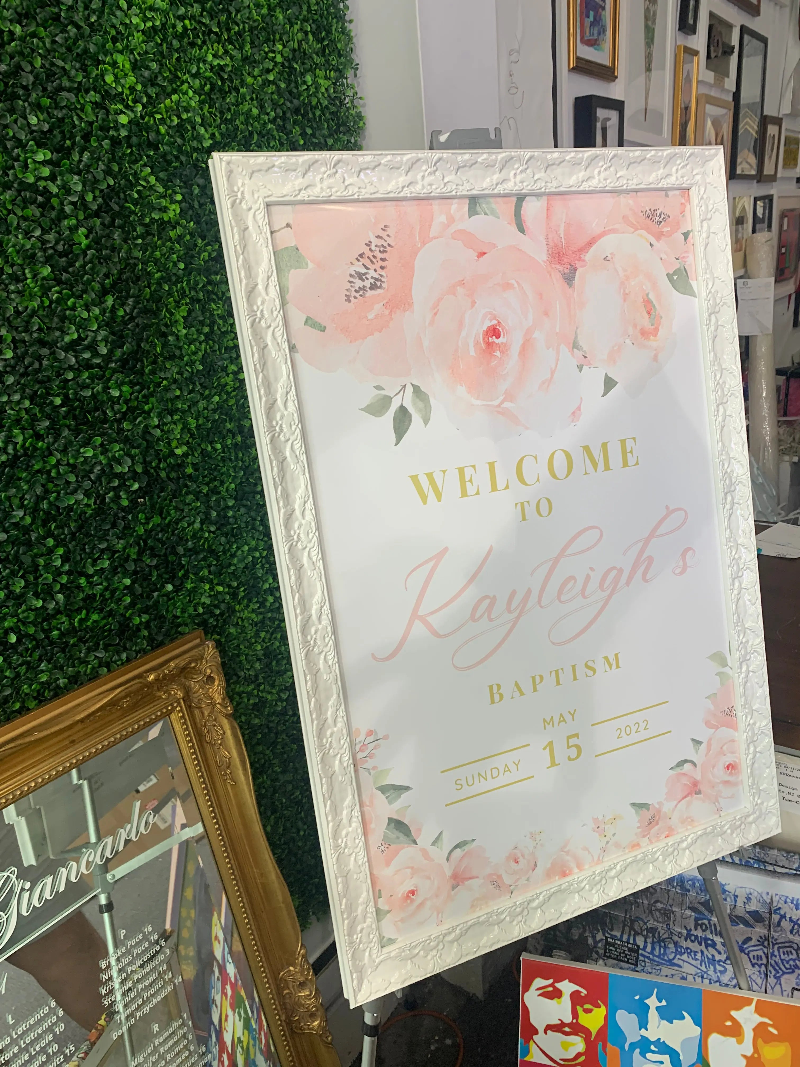 Baptism welcome sign 20x30 framed sign custom personalized