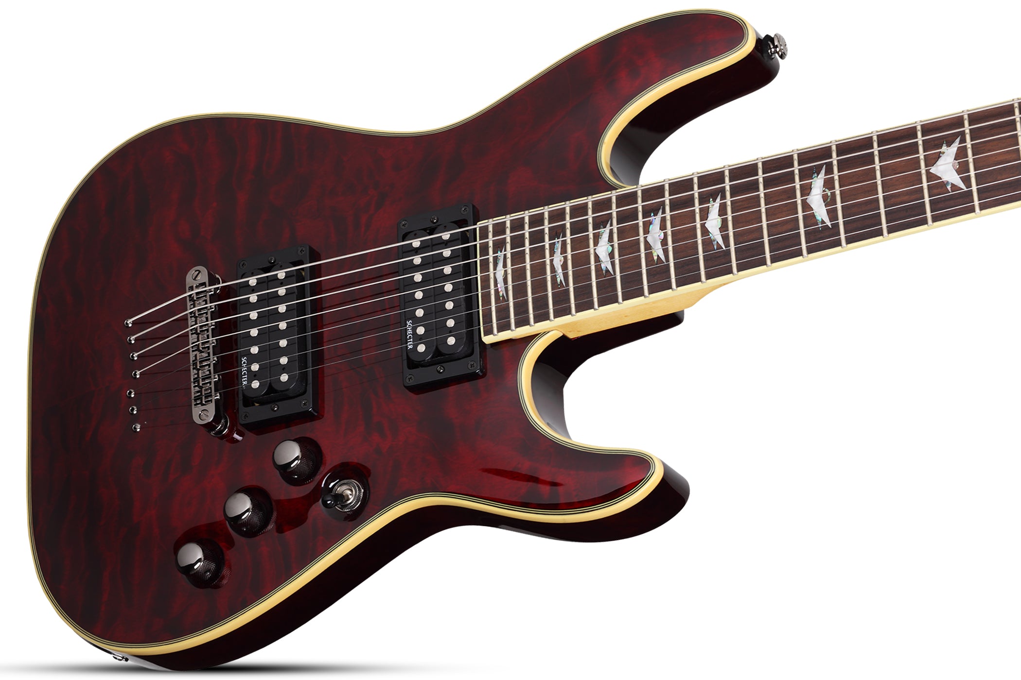 Schecter Omen Extreme-7 String Electric Guitar – Black Cherry 2008