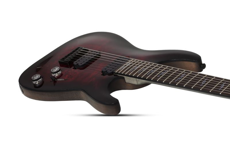 Schecter Omen Elite-7 7-String Electric Guitar, Black Cherry Burst