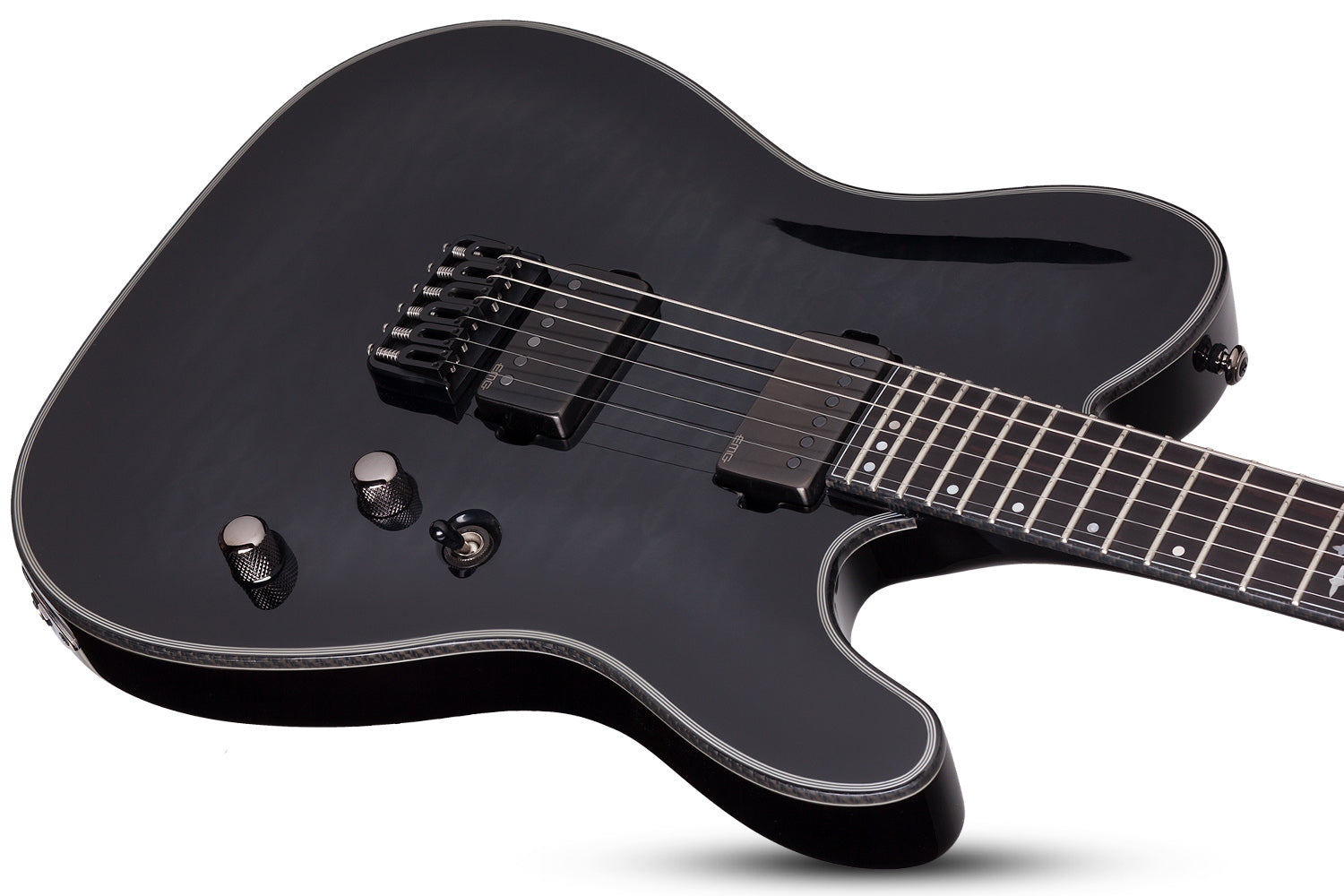 Schecter Hellraiser Hybrid PT in Trans Black Burst TBB SKU 1934