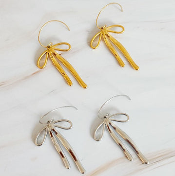 Stylist Bow Drop Earrings