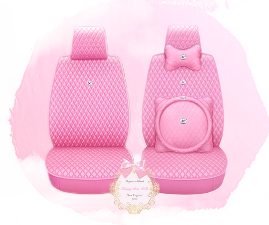 2pcs/set Front Row Rose-color Plush Car Seat Cushion