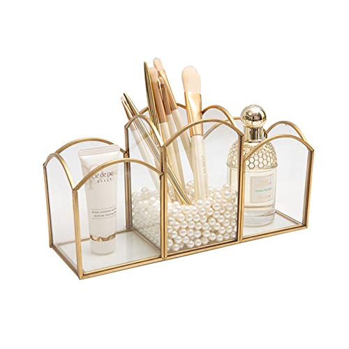 Get Organized with HARLIANGXY Makeup Brush Holder in Gold Metal