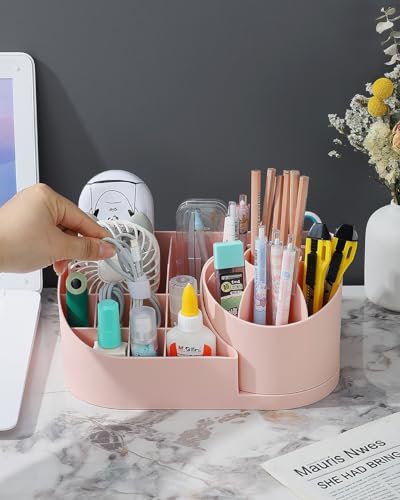Lebenrich Makeup Brush Holder Organizer with Lid, Rotating Dustproof Make  Up Brushes Container with Clear Acrylic Cover, Spinning Cosmetics Holders  Storage Cup for Vanity Desktop Bathroom Countertop