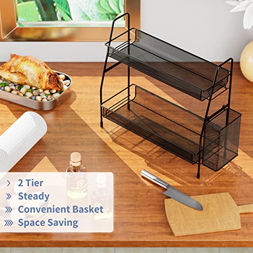 2 Tier Bathroom Countertop Organizer Countertop Spice Rack Metal Makeup  Rack Small Perfume Vanity Organizer For Sink Bedroom Living Room Kitchen  Office