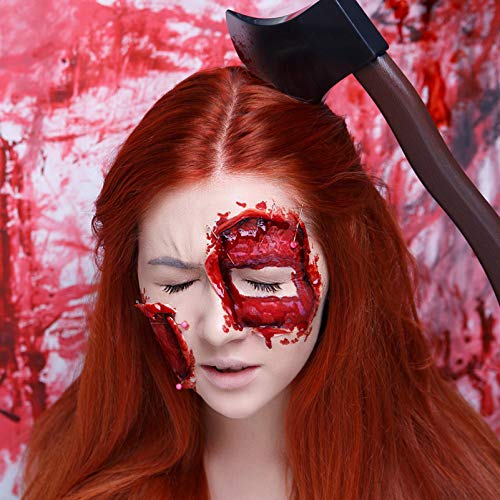 BOBISUKA Demonic Special Effects SFX Halloween Makeup Kit - 5 Colors Bruise  Makeup Face Body Painting Palette + Scar Wax with Spatula Tool + Fake Blood  Splatter Spray + Fake Blood Cream +Stipple Spong