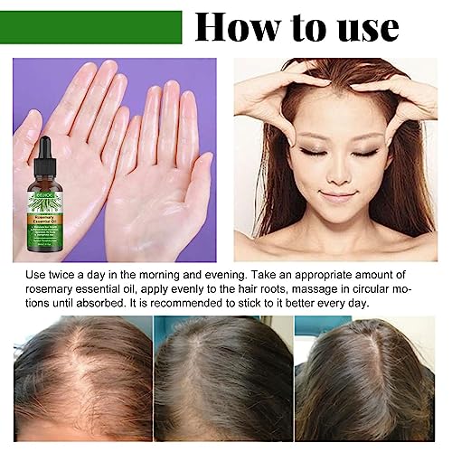 Rosemary Mint Hair Growth Oil, Organic Rosemary Hair Regrowth Essential Oil  Hair Loss Treatment Serum, Scalp Massage Activate Hair Follicle Strengthen